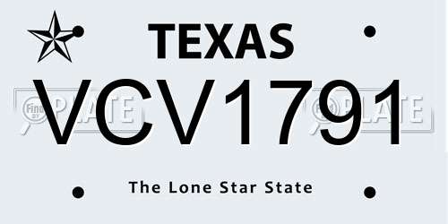 VCV1791 Texas License Plate