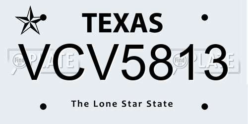 VCV5813 Texas License Plate