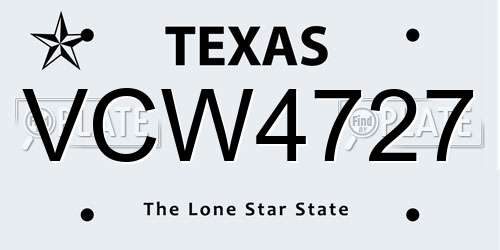 VCW4727 Texas License Plate