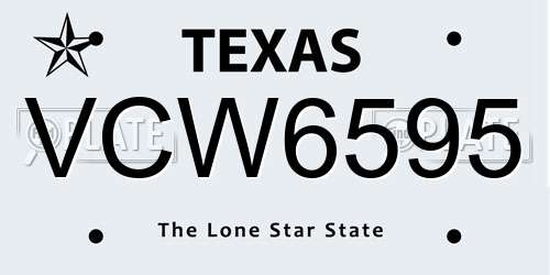VCW6595 Texas License Plate