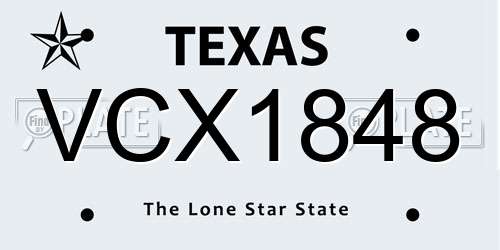 VCX1848 Texas License Plate