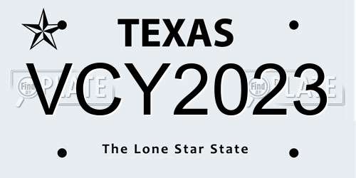 VCY2023 Texas License Plate