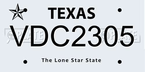 VDC2305 Texas License Plate