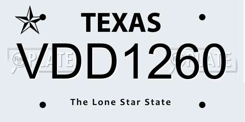 VDD1260 Texas License Plate