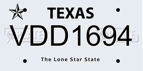 VDD1694 Texas License Plate