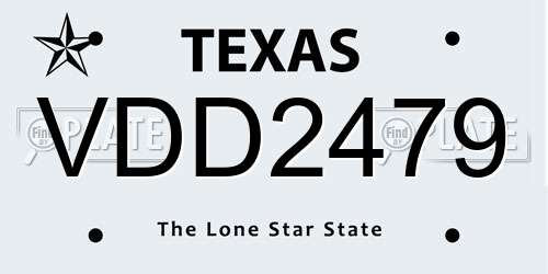VDD2479 Texas License Plate