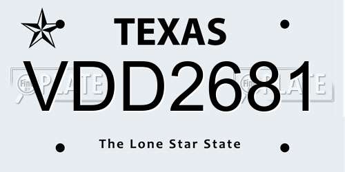 VDD2681 Texas License Plate