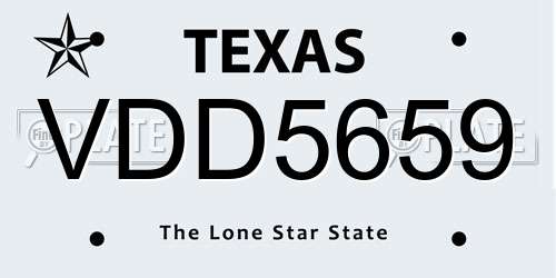 VDD5659 Texas License Plate