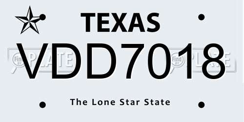 VDD7018 Texas License Plate