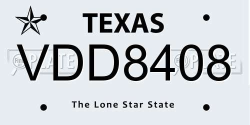 VDD8408 Texas License Plate