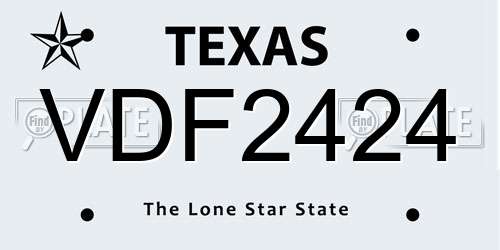 VDF2424 Texas License Plate