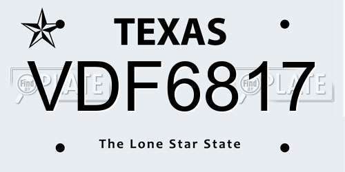 VDF6817 Texas License Plate
