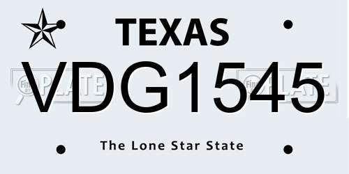 VDG1545 Texas License Plate