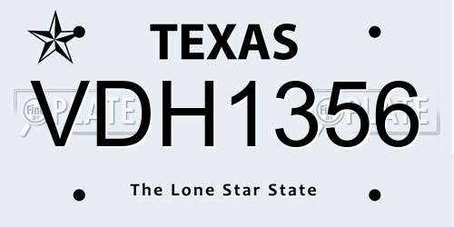 VDH1356 Texas License Plate