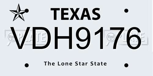 VDH9176 Texas License Plate