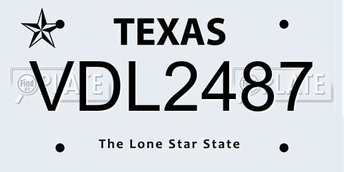 VDL2487 Texas License Plate