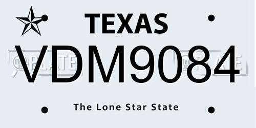 VDM9084 Texas License Plate