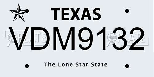 VDM9132 Texas License Plate
