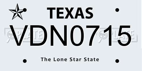 VDN0715 Texas License Plate