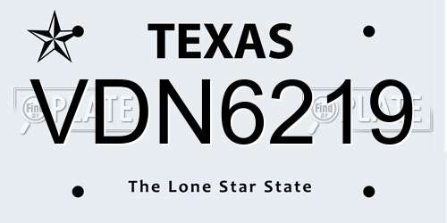 VDN6219 Texas License Plate