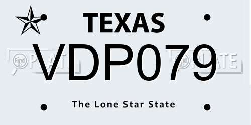 VDP079 Texas License Plate