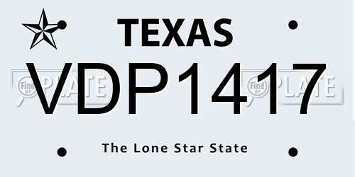 VDP1417 Texas License Plate