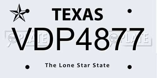 VDP4877 Texas License Plate