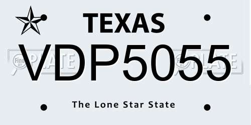 VDP5055 Texas License Plate