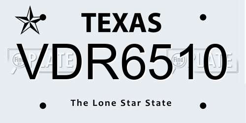 VDR6510 Texas License Plate