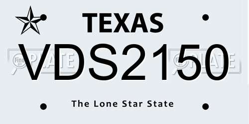 VDS2150 Texas License Plate