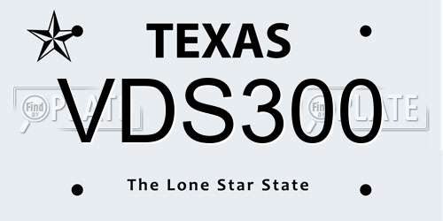 VDS300 Texas License Plate