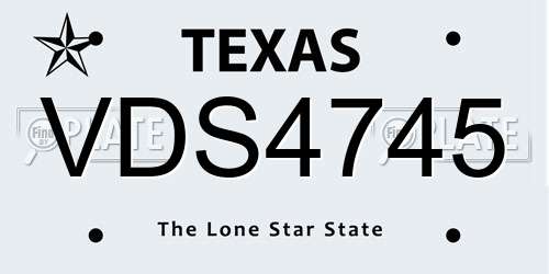 VDS4745 Texas License Plate