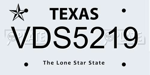 VDS5219 Texas License Plate
