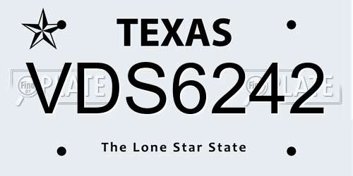 VDS6242 Texas License Plate