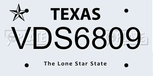 VDS6809 Texas License Plate