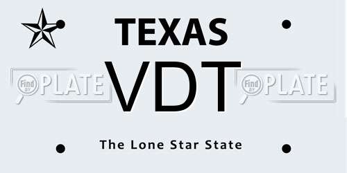 VDT Texas License Plate