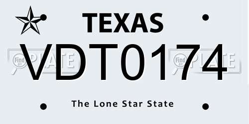 VDT0174 Texas License Plate