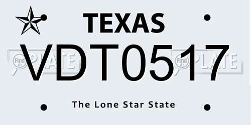 VDT0517 Texas License Plate
