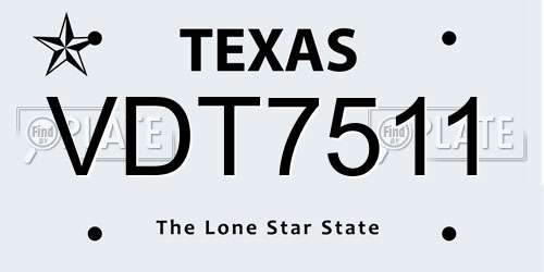 VDT7511 Texas License Plate