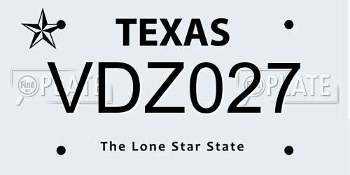 VDZ027 Texas License Plate