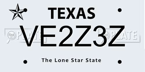 VE2Z3Z Texas License Plate