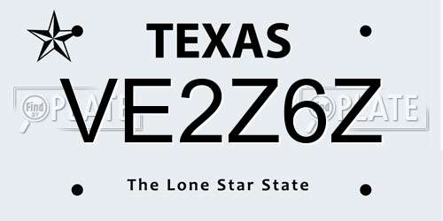 VE2Z6Z Texas License Plate