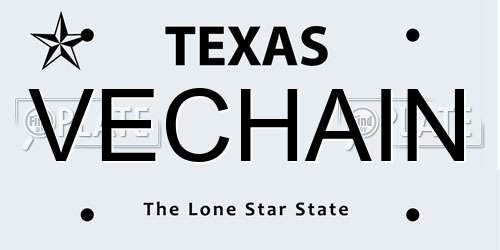 VECHAIN Texas License Plate