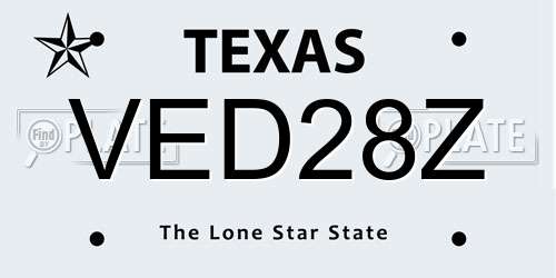 VED28Z Texas License Plate