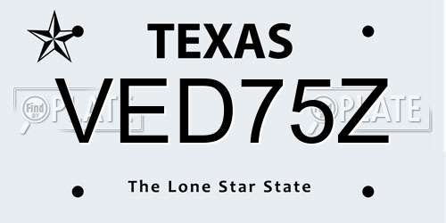VED75Z Texas License Plate