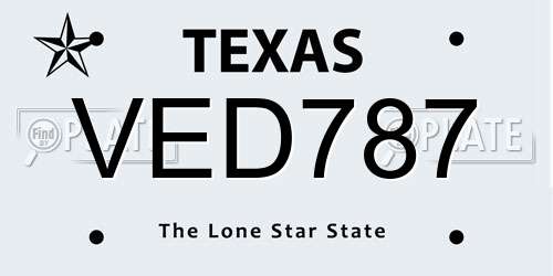 VED787 Texas License Plate