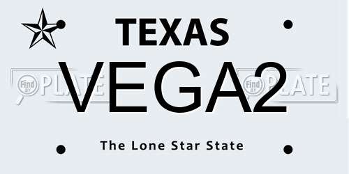 VEGA2 Texas License Plate