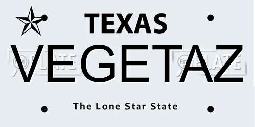 VEGETAZ Texas License Plate