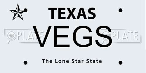 VEGS Texas License Plate