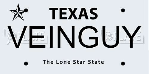 VEINGUY Texas License Plate